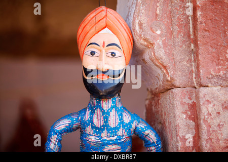 Traditionelle Rajasthani handgefertigten Marionette. Jodhpur, Rajasthan, Indien. Stockfoto