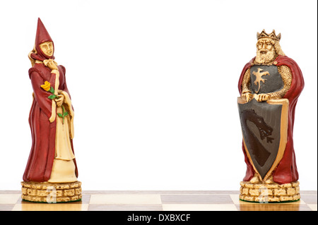 Luxus "King Arthur und Königin Guinevere" unter dem Motto Schachspiel von Kenner Games Stockfoto