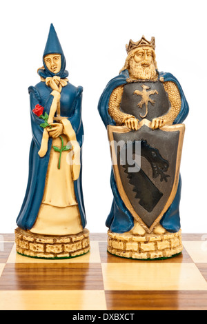 Luxus "King Arthur und Königin Guinevere" unter dem Motto Schachspiel von Kenner Games Stockfoto