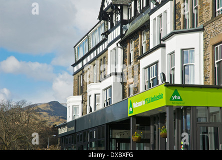 Melden Sie für die Ambleside Jugendherberge am Waterhead, Nationalpark Lake District, Cumbria, England UK Stockfoto