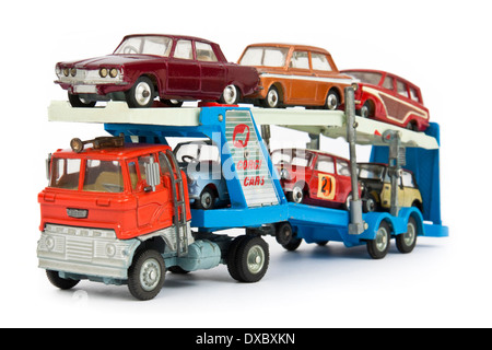 Seltene Vintage Corgy Toys Nr. 41-Geschenk-Set von 1967, mit Carrimore Mark IV Autotransporter Stockfoto