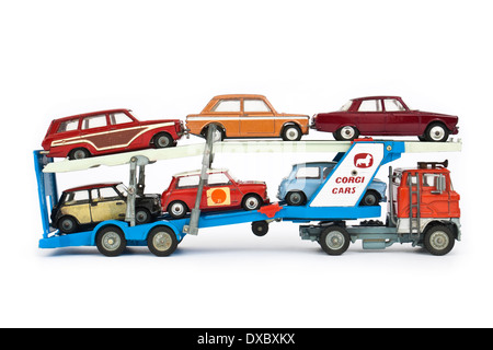 Seltene Vintage Corgy Toys Nr. 41-Geschenk-Set von 1967, mit Carrimore Mark IV Autotransporter Stockfoto
