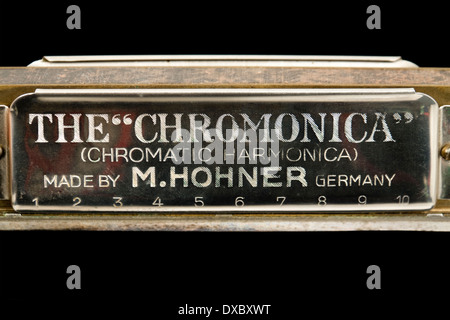 Vintage deutsche chromatische Mundharmonika "The chromatischen" von M. Hohner Stockfoto