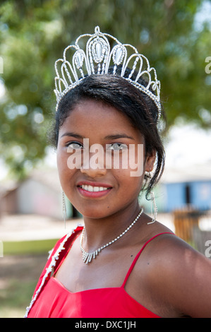 Junge Mädchen afro-peruanischen Volk in yapatera Dorf, piura. Peru. Stockfoto