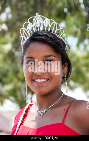 Junge Mädchen afro-peruanischen Volk in yapatera Dorf, piura. Peru. Stockfoto