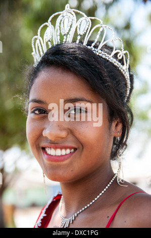 Junge Mädchen afro-peruanischen Volk in yapatera Dorf, piura. Peru. Stockfoto