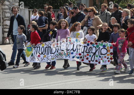 Latina, Italien. 22. März 2014.  Libera Day von Erinnerung und Verpflichtung zum Gedenken an alle Opfer der Mafia, Latina, Italien. © Gari Wyn Williams / Alamy Live News Stockfoto