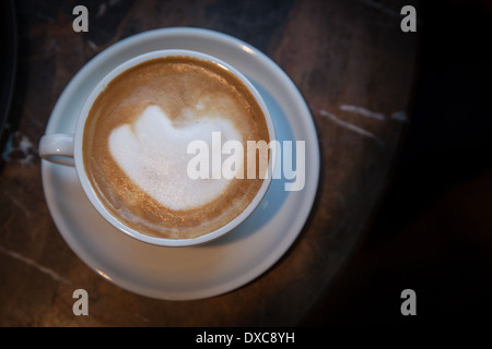 Kaffee von oben nach unten gesehen Stockfoto