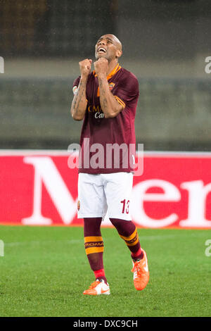 Verona, Italien. 22. März 2014. Maicon (Roma) Fußball: Italienische "Serie A" match zwischen Chievo Verona 0-2 Roma Stadium Marc'Antonio Bentegodi in Verona, Italien. © Maurizio Borsari/AFLO/Alamy Live-Nachrichten Stockfoto