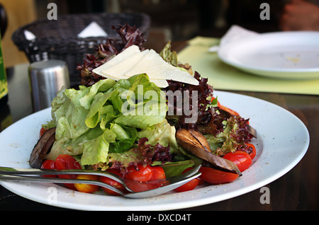 Salat mit Parmesan-Käse Stockfoto