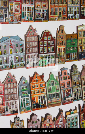 traditionelle niederländische Häuser am Kühlschrank-Magnete Stockfoto
