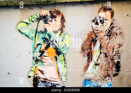 Graffiti-Malerei in Paris, Frankreich Stockfoto