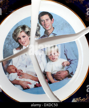 Familie gebrochen: Prinz Charles & Prinzessin von Wales & Kinder Stockfoto