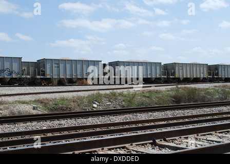 Texas Industrien mit Martin Marietta Corporation im zweiten Quartal 2014 zu verschmelzen. Die TXI-Wagen werden hier geladen. Stockfoto