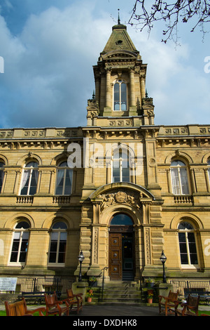 Victoria Hall, Saltaire, Bradford, Yorkshire, England, Sir Titus Salt 1869 erbaut. Stockfoto