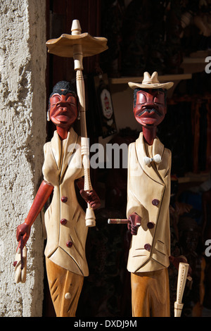 Holzschnitzereien von Mann und Frau Alt-Havanna-Kuba Stockfoto
