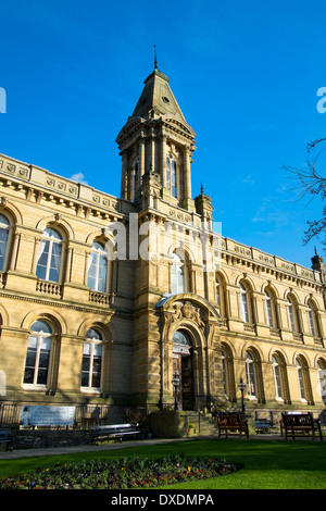 Victoria Hall, Saltaire, Bradford, Yorkshire, England, Sir Titus Salt 1869 erbaut. Stockfoto