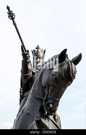 Statue von Casimir IV Jagiellonen in Malbork Stadtzentrum Stockfoto