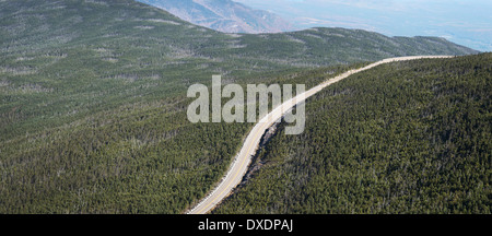 Luftaufnahme von Access Road, Whiteface Mountain, New York State, USA Stockfoto