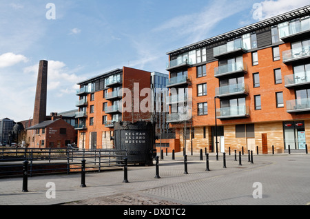 Kelham Island Apartments in Sheffield England. Entwicklung von Innenstadtwohnungen Stockfoto