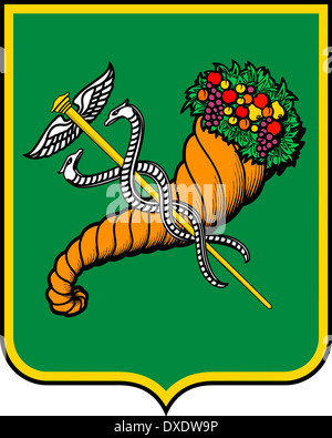 Wappen von der ukrainischen Stadt Charkiw. Stockfoto