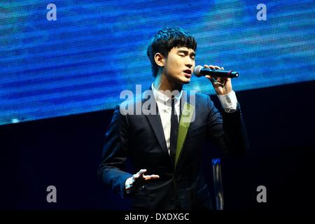 Taipei, China. 21. März 2014. Südkoreanischer Schauspieler Kim Soo Hyun-Fans in Taipei, China auf Freitag, 21. März 2014 trifft. © TopPhoto/Alamy Live-Nachrichten Stockfoto