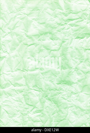 Grobe Textur zerknittertes Papier grün Stockfoto