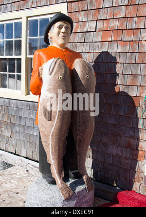 Naive Kunst an das malerische Fischerdorf in Peggys Cove, Nova Scotia Kanada Stockfoto