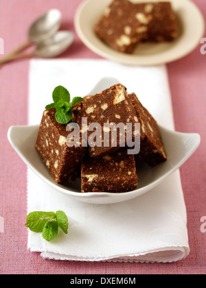 Nougat Schokolade Cookies. Rezept zur Verfügung. Stockfoto