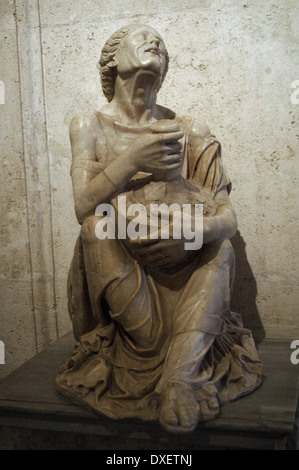 Römische Kunst. Italien. Betrunkene alte Frau. Skulptur. Marmor. Kopieren Sie aus hellenistischer Zeit, 3. Jh. v. Chr. Stockfoto