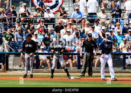 Mitglied der New York Yankee spielen die Tampa Bay Rays FL Stockfoto