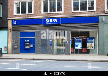 Filiale der RBS Bank auf Tottenham Court Road, London, UK Stockfoto