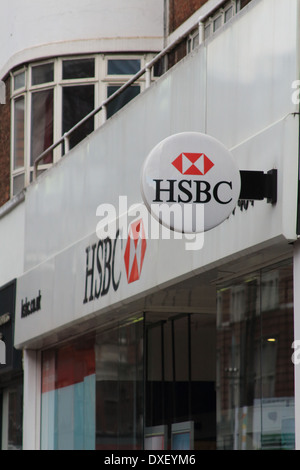 Filiale der HSBC Bank auf Tottenham Court Road, London, UK Stockfoto