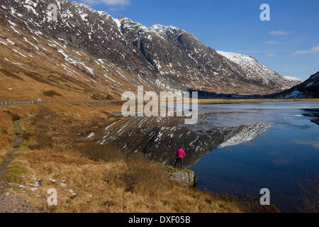 Loch Achtriochtan, Aonach eifrig Ridge, Pass von Glencoe, West Highlands. Stockfoto