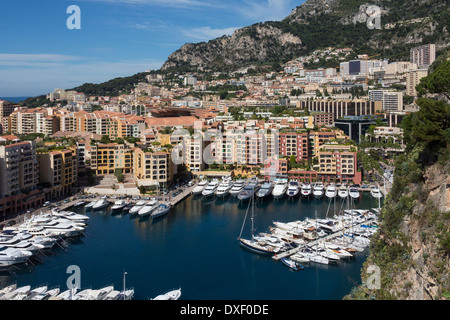 Der Hafen von Fontvieille im Fürstentum von Monaco Stockfoto
