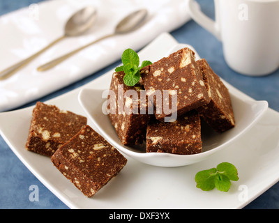 Nougat Schokolade Cookies. Rezept zur Verfügung. Stockfoto