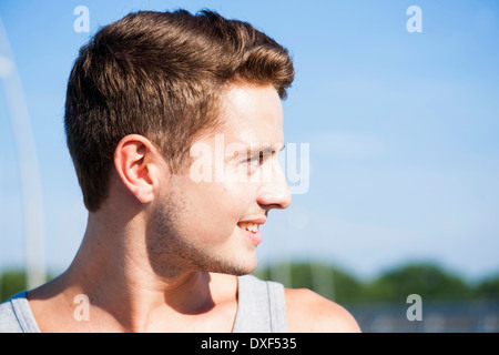 Porträt des jungen Mann, Worms, Rheinland-Pfalz, Deutschland Stockfoto