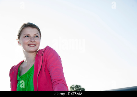 Porträt der jungen Frau, Worms, Rheinland-Pfalz, Deutschland Stockfoto