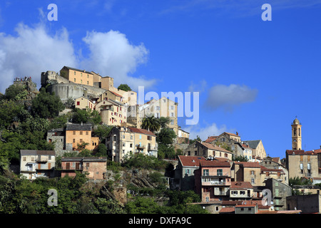 Corte Stadt im regionalen natürlichen Parks von Korsika, Frankreich Stockfoto