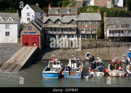 Malerisches Fischerdorf Dorf Clovelly an der nördlichen Küste von Devon im Vereinigten Königreich. Stockfoto