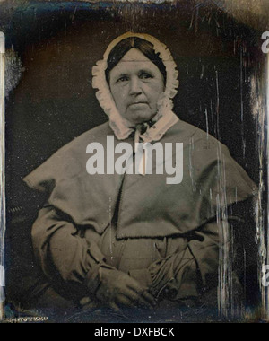 Diese Vintage-Fotografie zeigt die Mutter von Josiah Johnson Hawes, eine wichtige Figur in der amerikanischen Fotografie des 19. Jahrhunderts, die das Leben und die historische Porträts der Zeit widerspiegelt. Stockfoto