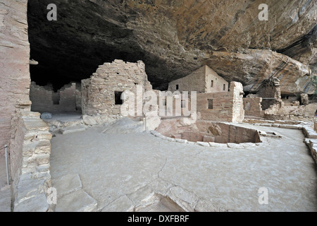 Fichte Baumhaus, Klippe Wohnung der Indianer, ungefähr 800 Jahre alt, Mesa Verde Nationalpark, Colorado, USA Stockfoto