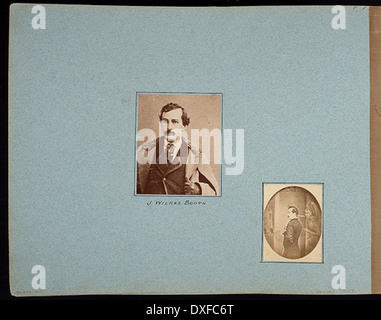 Porträt von John Wilkes Booth mit Teufel flüstert ihm ins Ohr Stockfoto