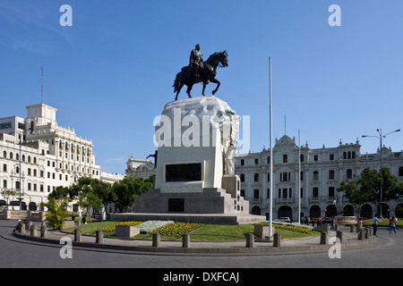 Die Plaza de San Martin in zentralem Lima in Peru Stockfoto