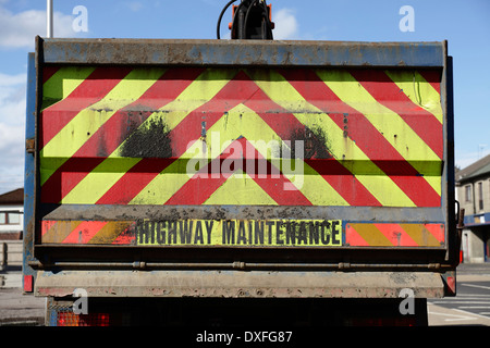 Die Rückseite eines LKW Autobahn Wartung, UK Stockfoto