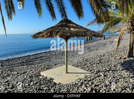 Madeira Portugal Santa Cruz Stein Kiesstrand Stockfoto