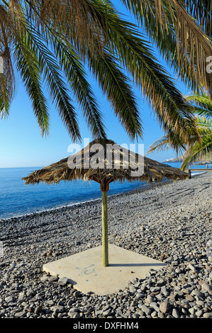 Madeira Portugal Santa Cruz Stein Kiesstrand Stockfoto