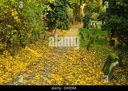 Jüdischer Friedhof in Herbst, Worms, Rheinland-Pfalz, Deutschland Stockfoto