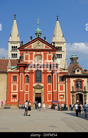 St.-Georgs Basilika, Prager Burg, Prag, Böhmen, Tschechien Stockfoto