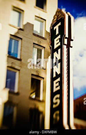 Der Tennessee Theater Marquis auf Knoxville, Tennnessee. Stockfoto